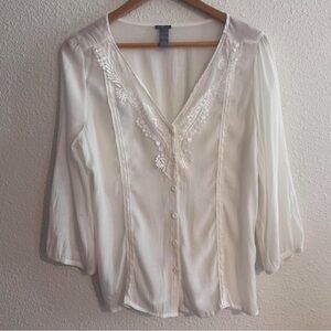 Charlotte Russe Button Up Romantic Blouse